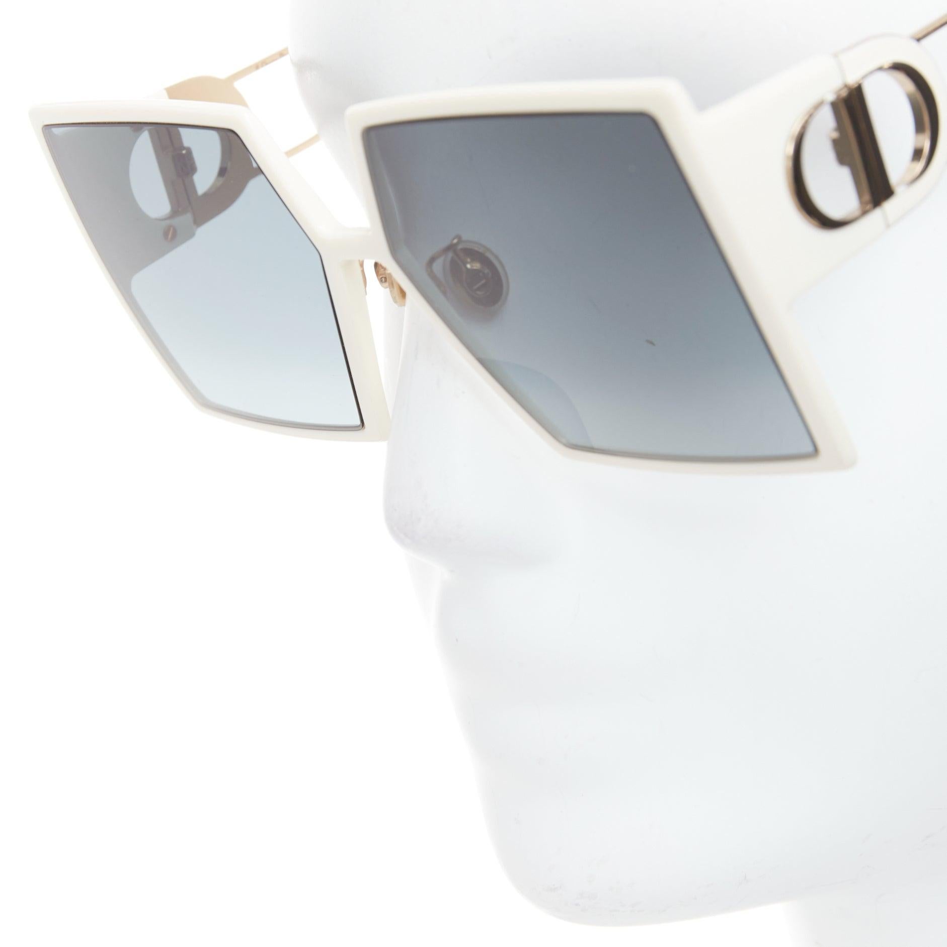 Women's CHRISTIAN DIOR SZJ11 gold CD logo ivory oversized square sunglasses