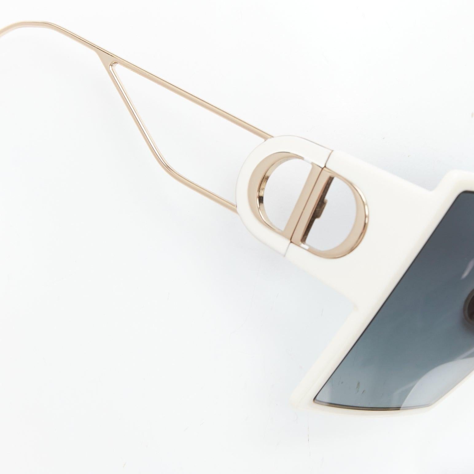 CHRISTIAN DIOR SZJ11 gold CD logo ivory oversized square sunglasses 1