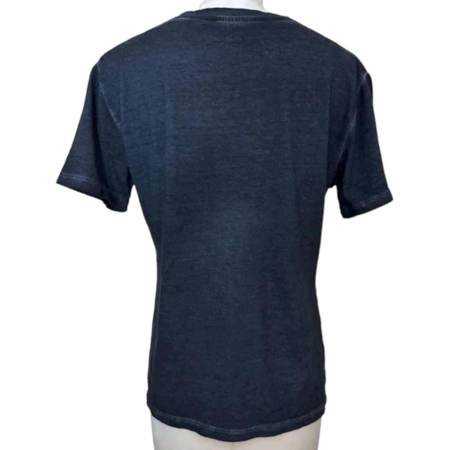 Women's CHRISTIAN DIOR T-Shirt Top Tie-Dye Navy Blue Denim J'ADIOR 8 Short Sleeve Sz S For Sale