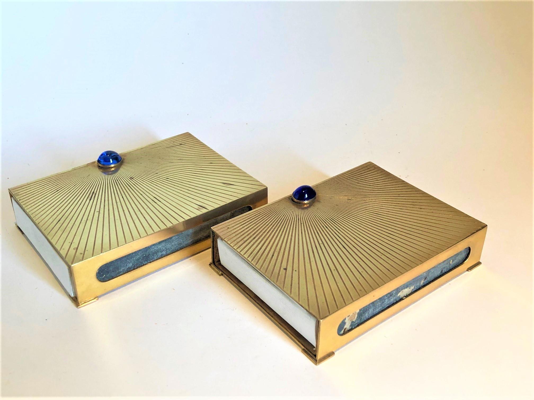 Brass Christian Dior Table Vesta Gilt Boxes for Matches, France 1950´s For Sale