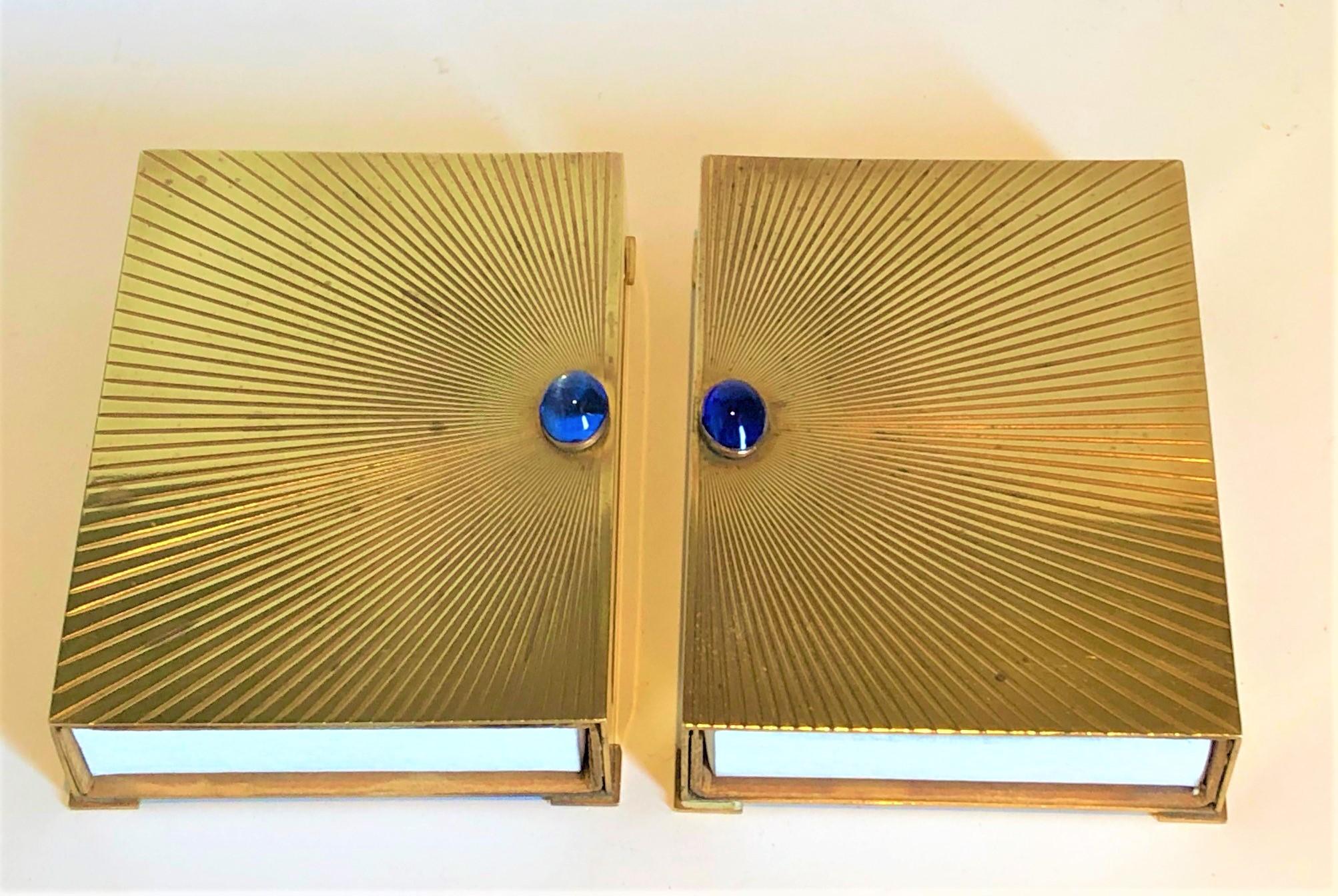 Christian Dior Cajas Doradas Vesta de Mesa para Fósforos, Francia Años 50 Francés en venta