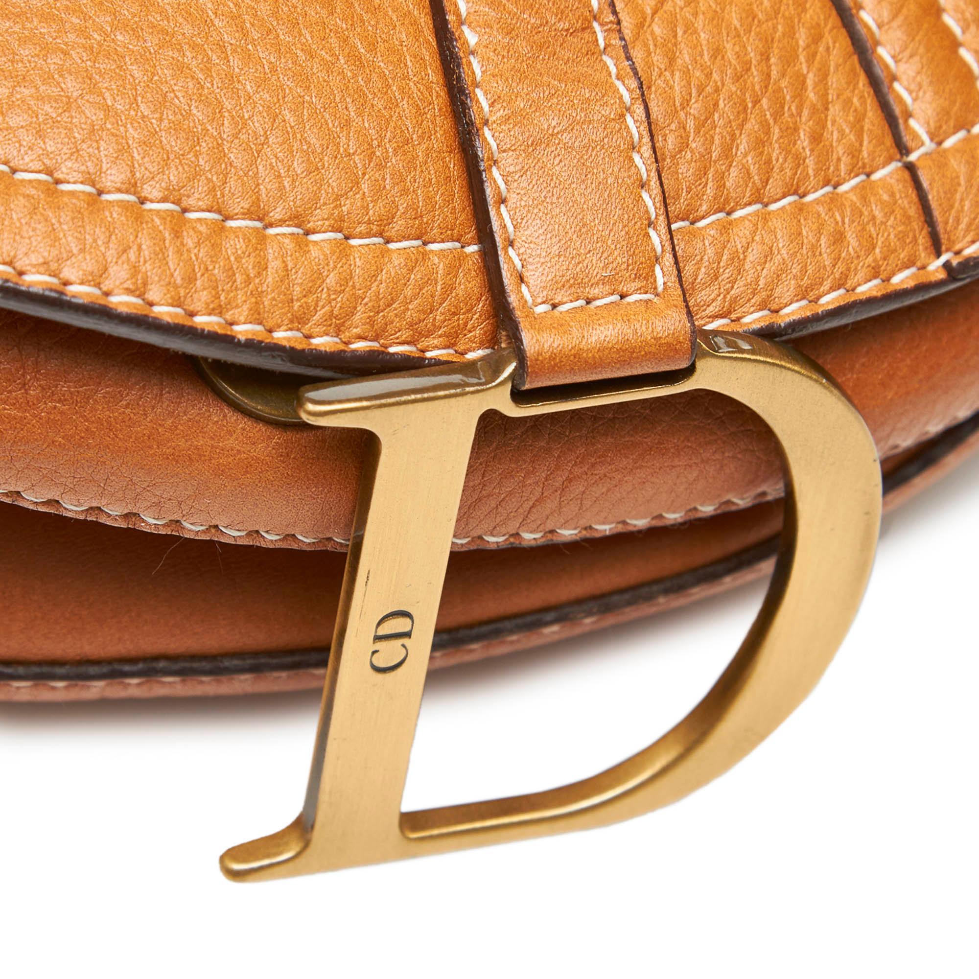 Christian Dior Tan Calfskin Baudrier Saddle Bag Limited Edition  2