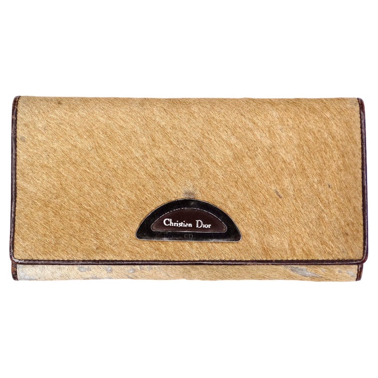 Christian Dior Tan Cow Hide Wallet For Sale at 1stDibs