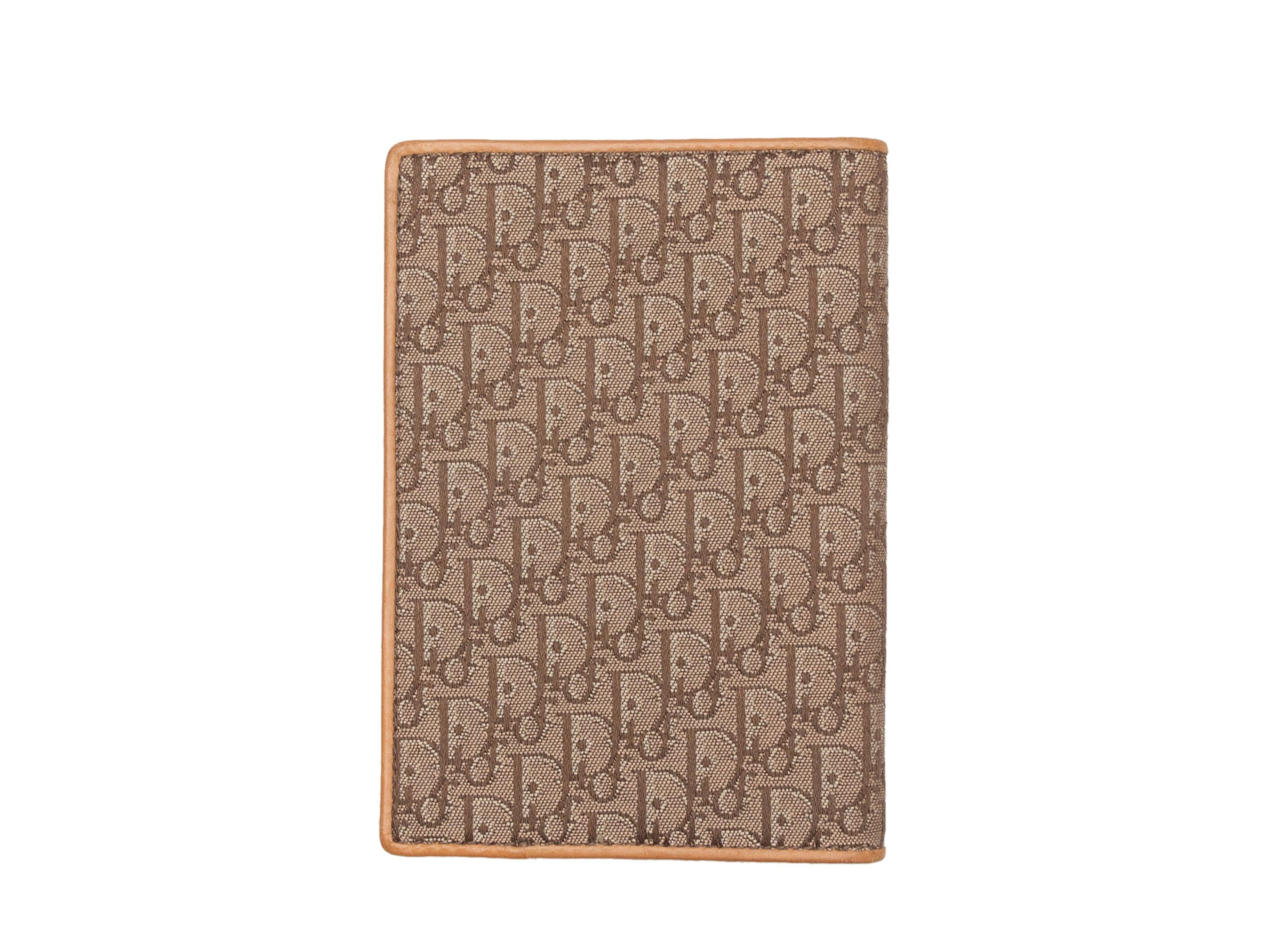 Christian Dior Tan Oblique Leather-Trimmed Passport Holder In Good Condition In New York, NY