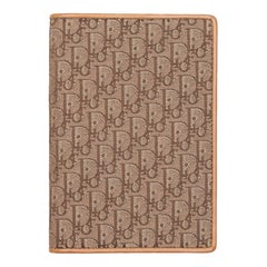Christian Dior Tan Oblique Leather-Trimmed Passport Holder