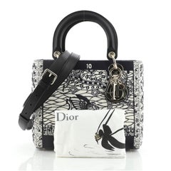 Christian Dior Tarot Lady Dior Bag Embellished Canvas Medium