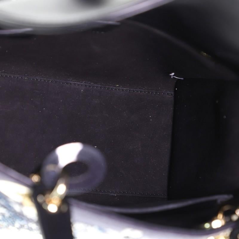 Black Christian Dior Tarot Lady Dior Bag Embellished Canvas Medium