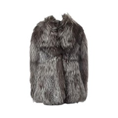 Used CHRISTIAN DIOR taupe FOX FUR Winter Coat Sz. F38 / M