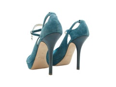 Christian Dior Teal Suede & Satin Platform Pumps