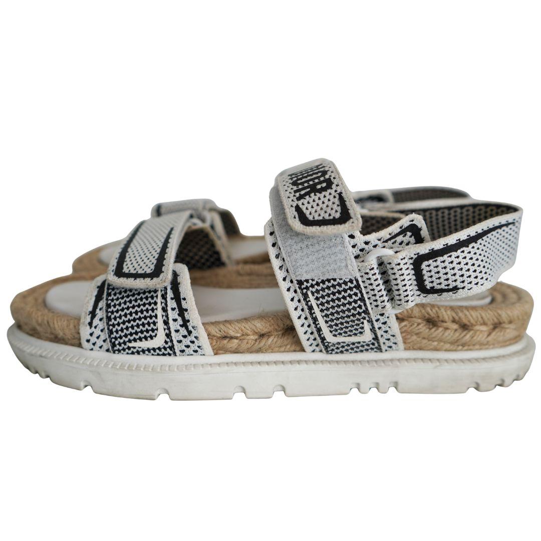Christian Dior Sandalias de punto técnico de yute Dioract blancas 38 en venta 12
