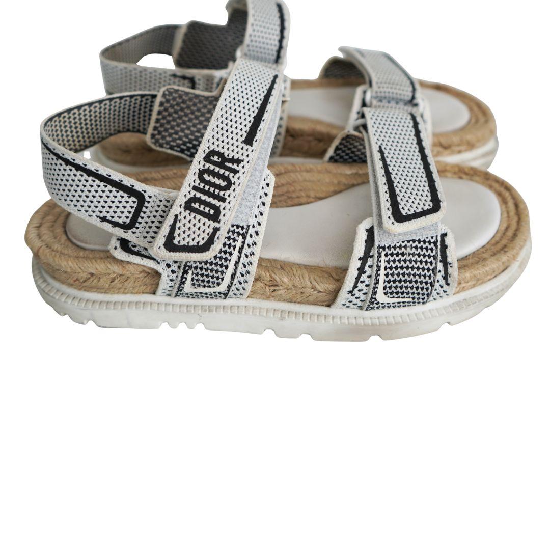 De las mujeres Christian Dior Sandalias de punto técnico de yute Dioract blancas 38 en venta