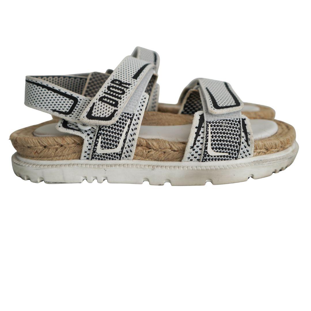 Christian Dior Sandalias de punto técnico de yute Dioract blancas 38 en venta 1