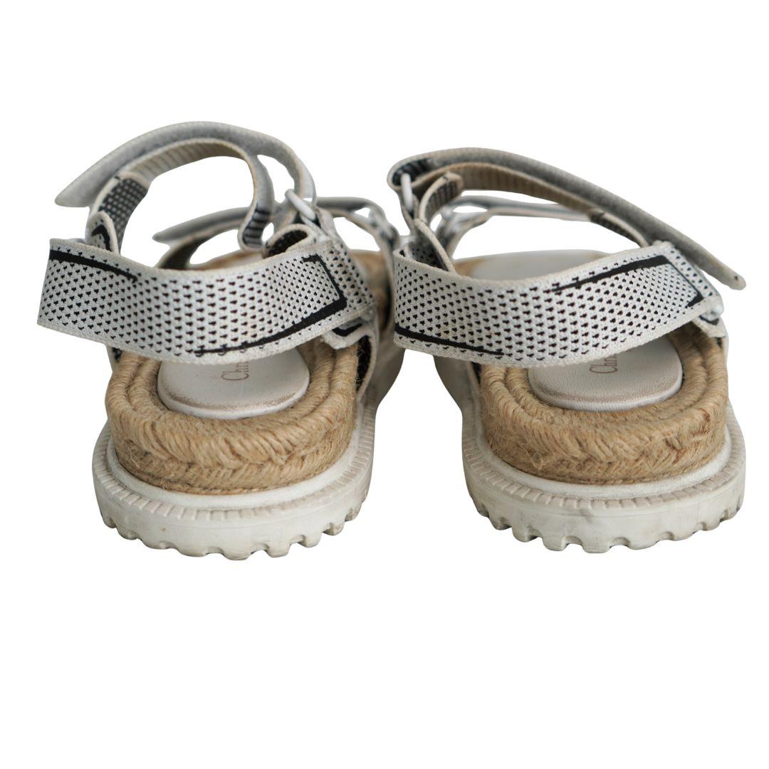 Christian Dior Sandalias de punto técnico de yute Dioract blancas 38 en venta 2