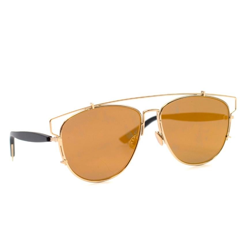 Orange Christian Dior Technologic Aviator Sunglasses