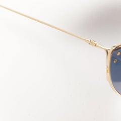 CHRISTIAN DIOR TF22020406 gold trim blue half moon cat eye sunglasses
