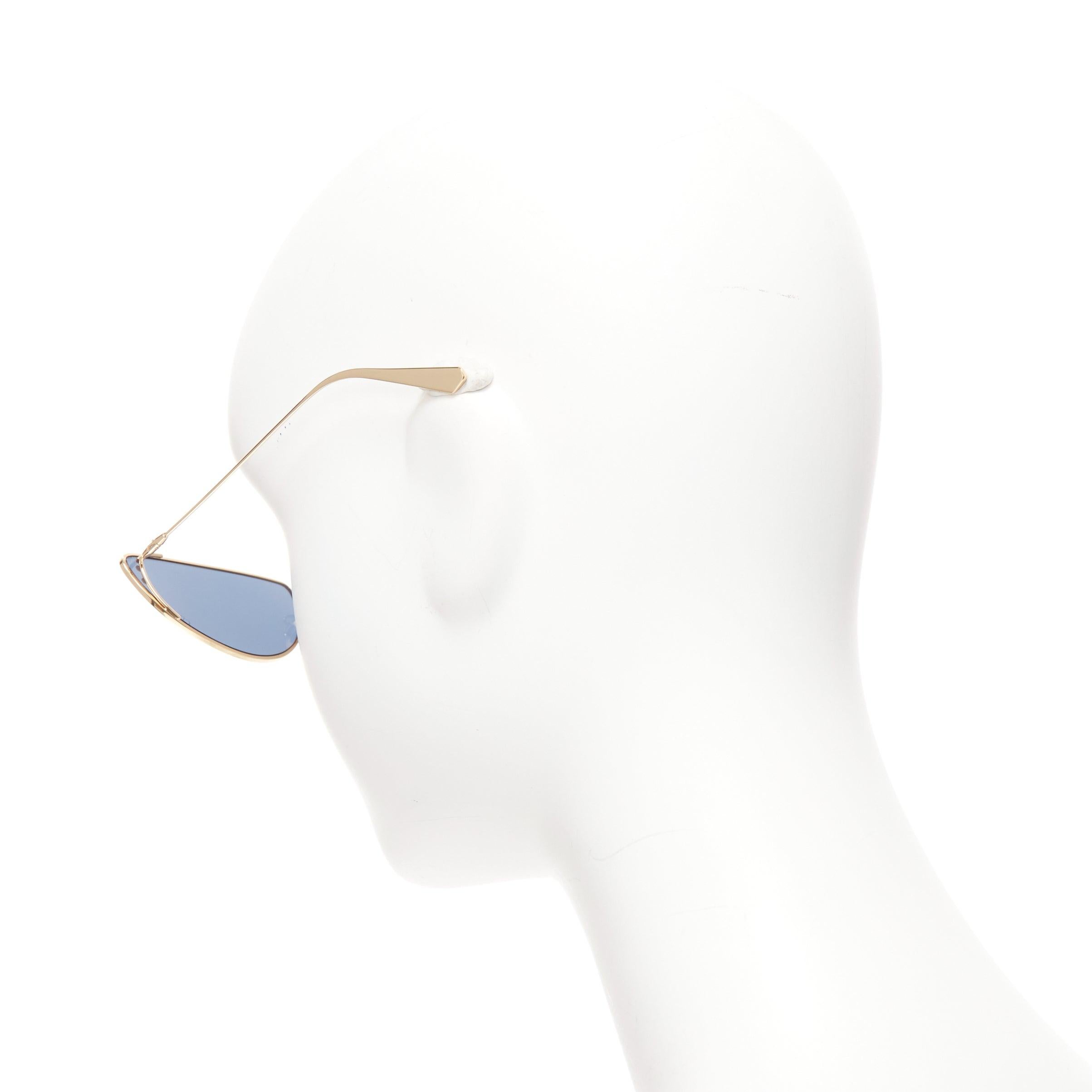 Women's CHRISTIAN DIOR TF22020406 gold trim blue half moon cat eye sunglasses