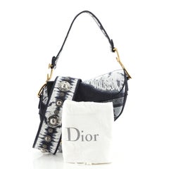 Christian Dior Tie Dye Saddle Bag Embroidered Canvas Medium