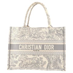 Christian Dior Toile de Jouy Book Tote Embroidered Canvas Small
