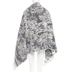 CHRISTIAN DIOR Toile de Jouy ivory grey reverse cotton big beach towel