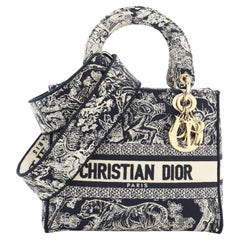 Christian Dior - Sac Lady D-Lite en toile brodée Toile de Jouy