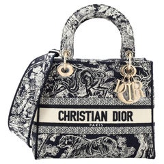 Christian Dior - Sac Lady D-Lite en toile brodée Toile de Jouy