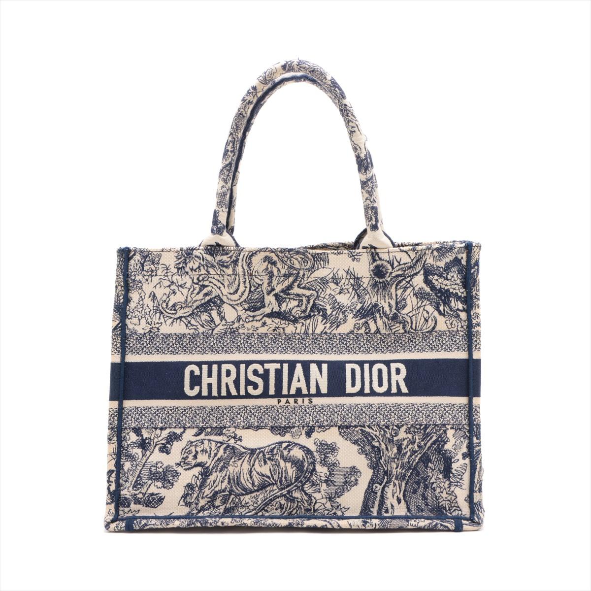 Christian Dior Toile de Jouy Reverse Embroidery Book Tote Bag Blue x ...
