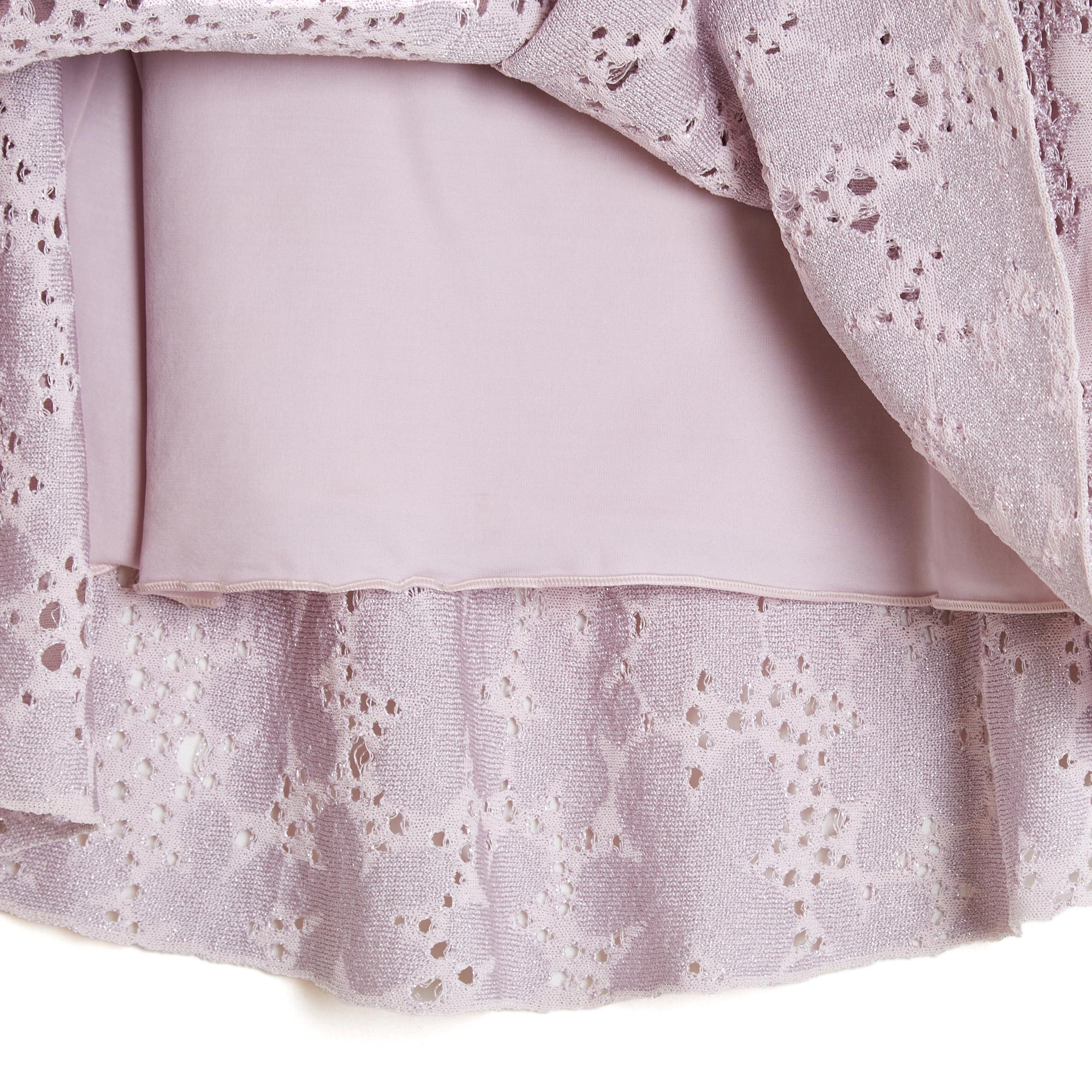 Gray Christian Dior Top FR36 Chiuri Pink Mauve Silver Open Knit Silk Top UK8 US6 For Sale