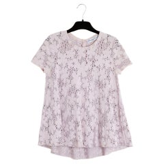 Christian Dior Top FR36 Chiuri Rosa Mauve Silber Offenes Seidentop UK8 US6