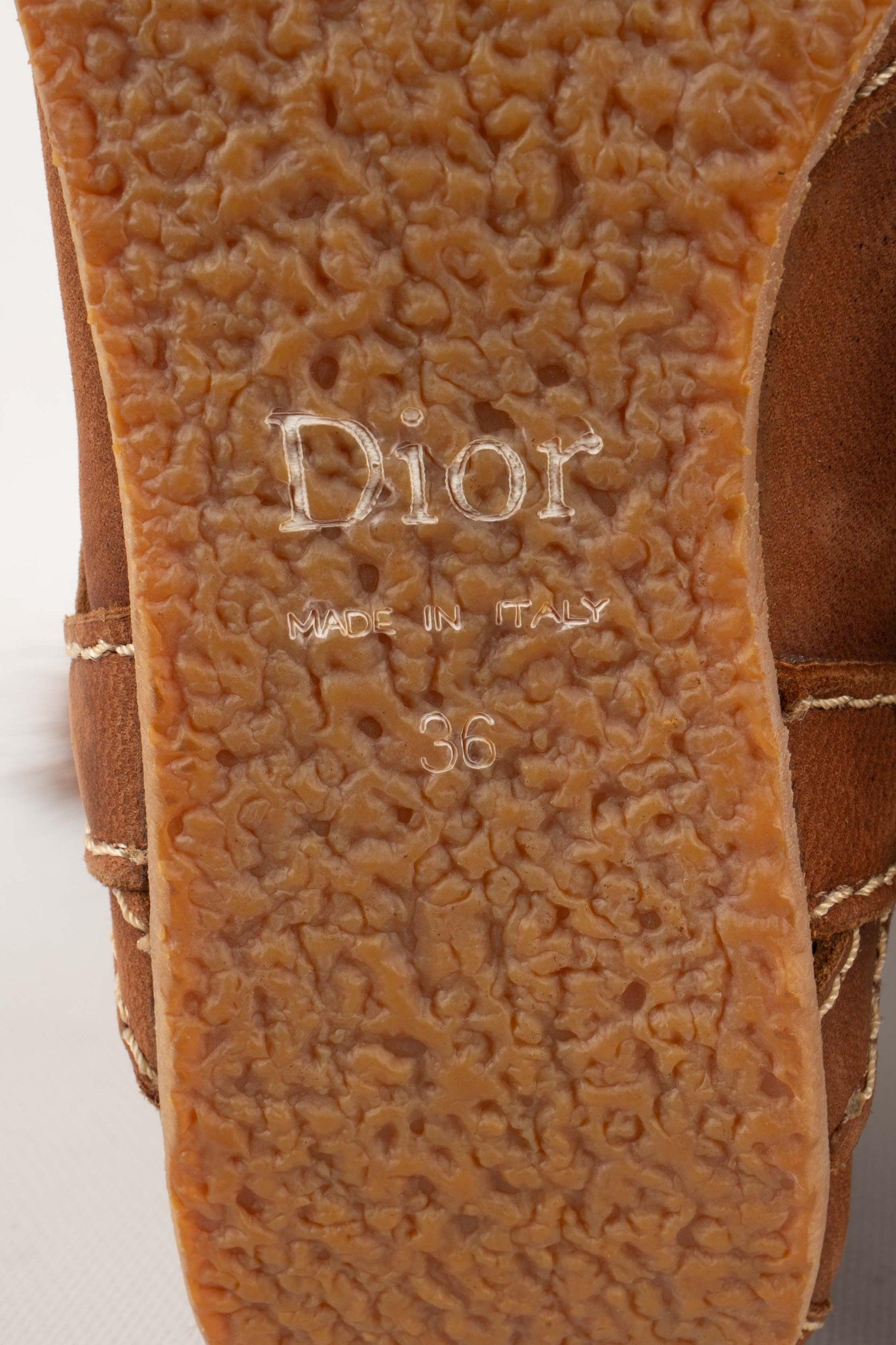 Christian Dior Topstitched Brown Leather Boots, 2002 For Sale 9