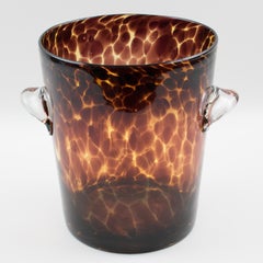 Christian Dior Tortoise Glass Champagne Wine Cooler Ice Bucket