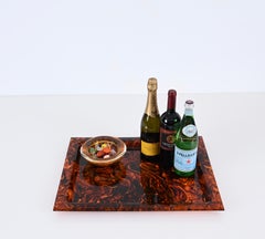 Christian Dior Tortoiseshell Effect Lucite Serving Tray, Italy 1970s