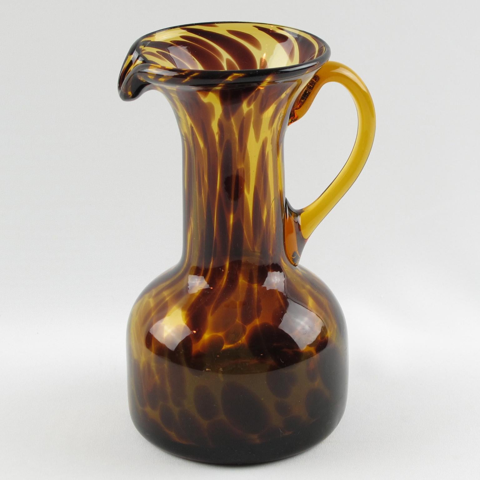 French Christian Dior Tortoiseshell Glass Barware Pitcher