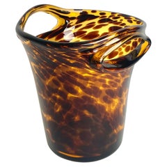 Vintage Christian Dior Tortoiseshell Glass Champagne Cooler made in Empoli during 1960s