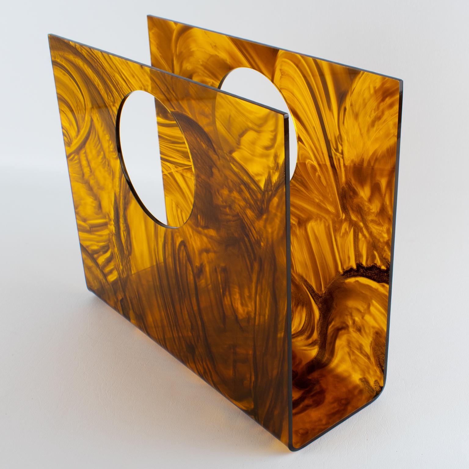 Christian Dior Tortoiseshell Lucite Magazine Holder Rack, circa 1970 For Sale 6