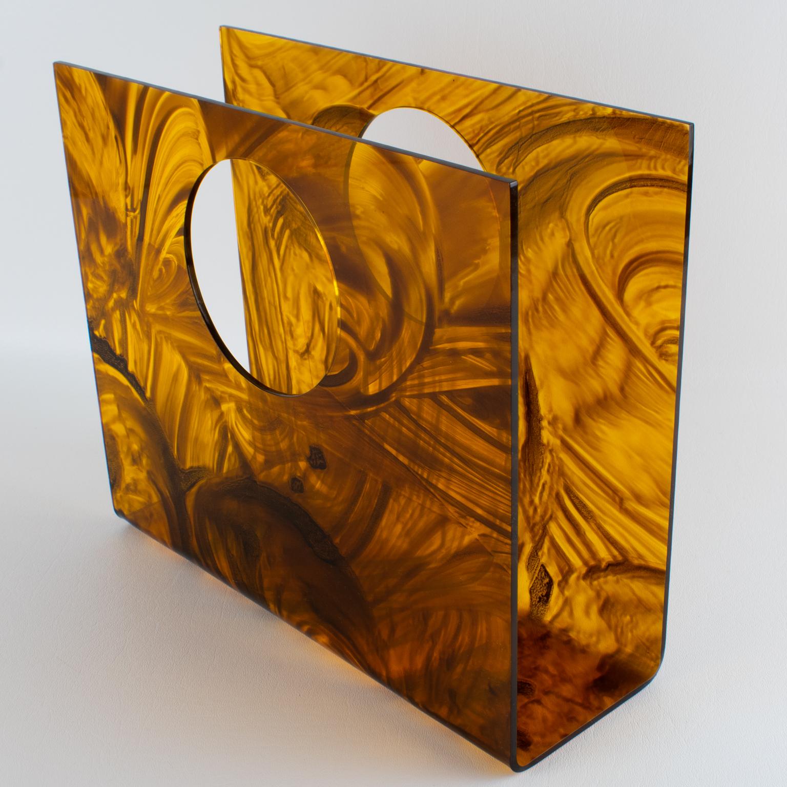 Christian Dior Tortoiseshell Lucite Magazine Holder Rack, circa 1970 For Sale 8