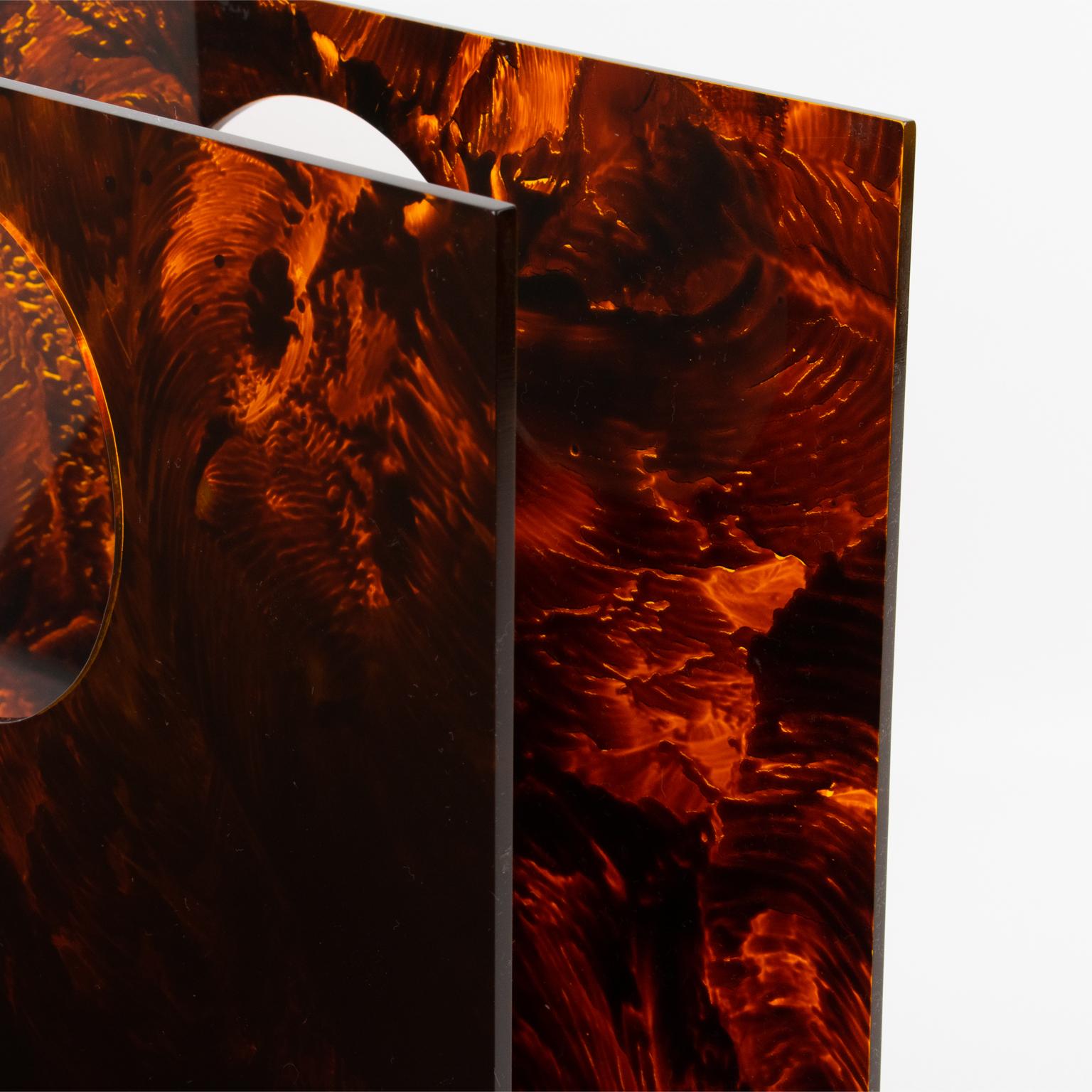 Christian Dior Tortoiseshell Lucite Magazine Holder Rack, circa 1970 1