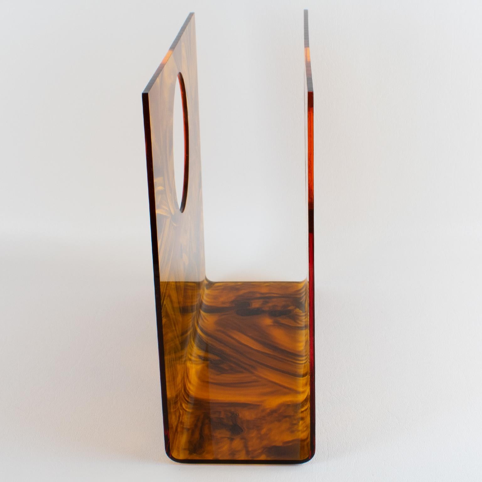 Christian Dior Tortoiseshell Lucite Magazine Holder Rack, circa 1970 For Sale 2