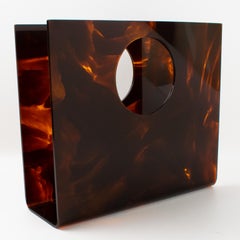 Christian Dior Tortoiseshell Lucite Magazine Rack Holder