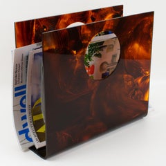 Christian Dior Tortoiseshell Lucite Magazine Rack Holder