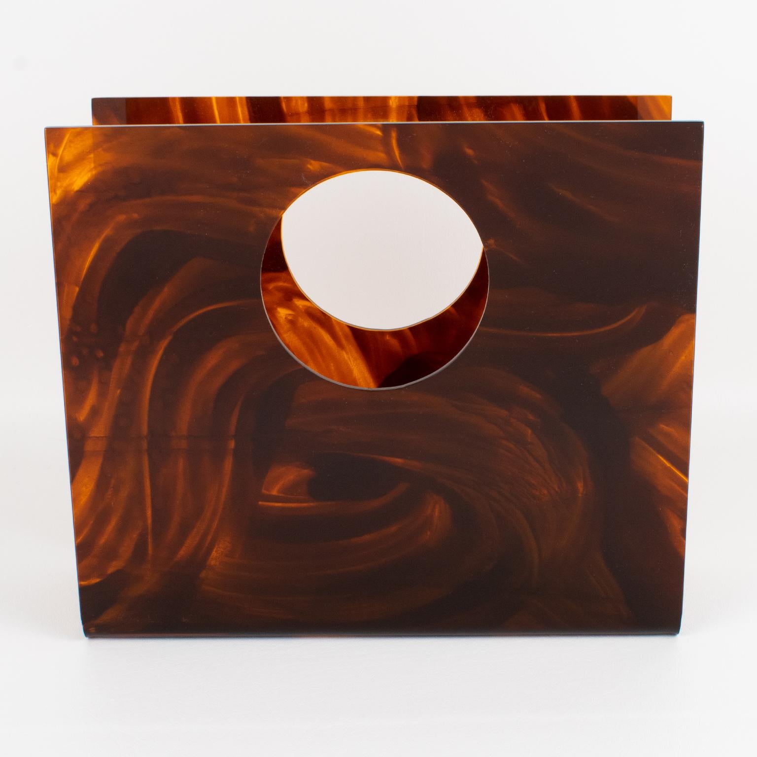 Christian Dior Tortoiseshell Lucite Magazine Rack Holder For Sale at ...