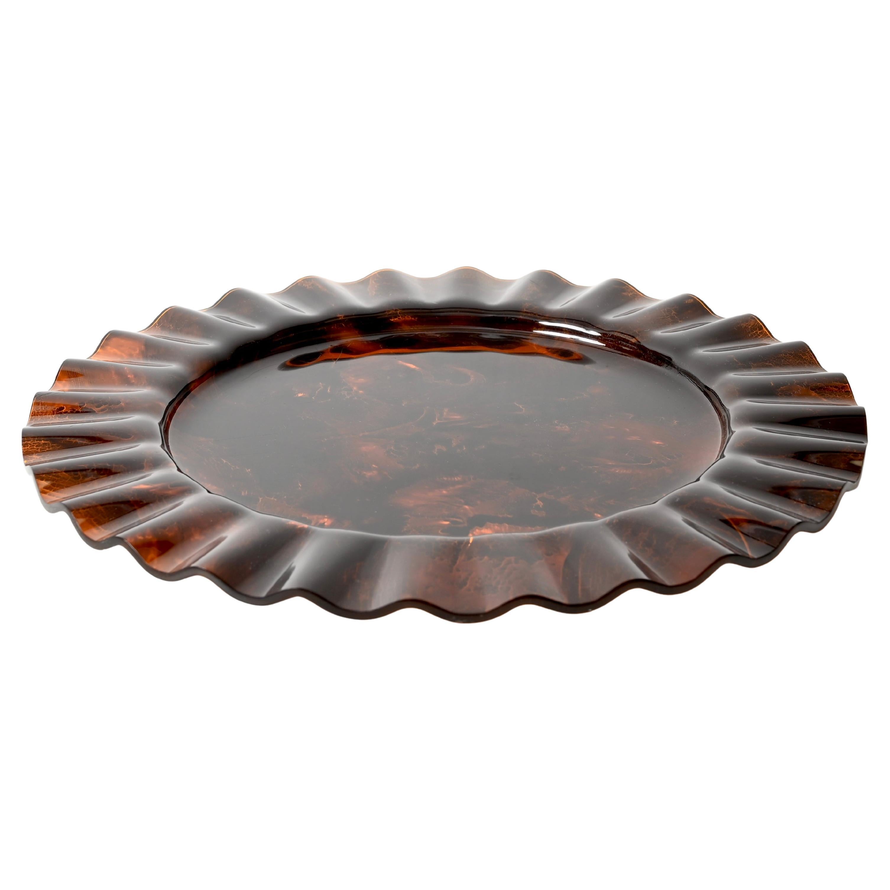 Bandeja para servir o Vide-Poche grande de Lucite de carey Christian Dior, Italia 1970