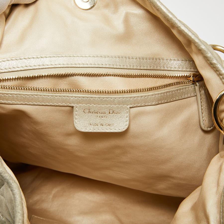 Women's CHRISTIAN DIOR Tote Bag in Quilted Golden Fabric