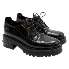  Christian Dior Track Sole Black Brogue Shoes 36.5