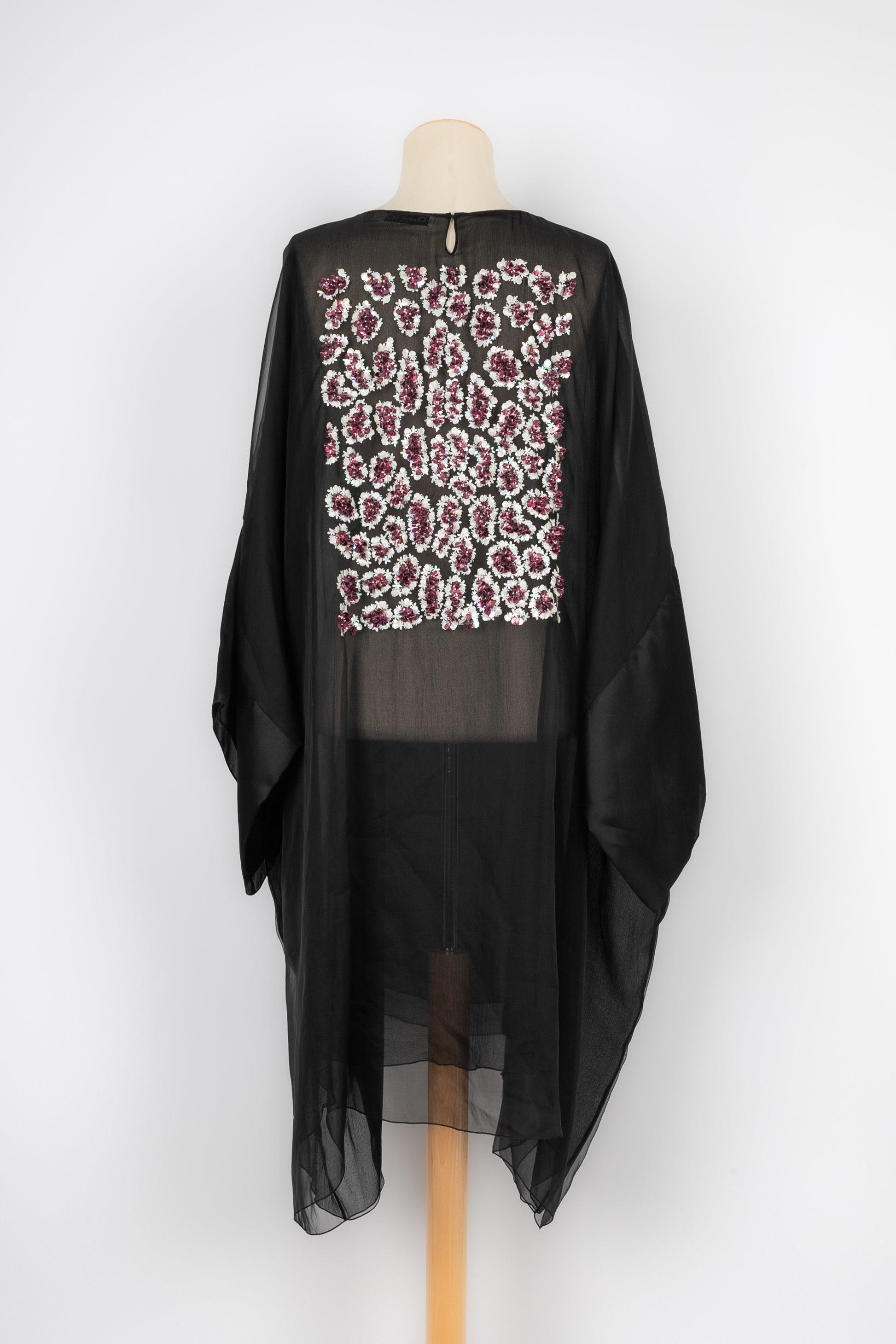Christian Dior Transparent Black Dress In Excellent Condition For Sale In SAINT-OUEN-SUR-SEINE, FR