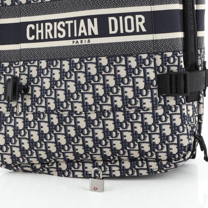 Black Christian Dior TravelDior Trolley Case Oblique Canvas Mini