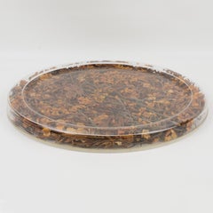 Christian Dior Tray Board Platter Lucite and Dried Flowers