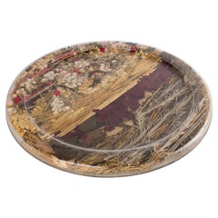 Christian Dior Tablett-Platte Lucite, Weizen und getrocknete Blumen, 1970er Jahre