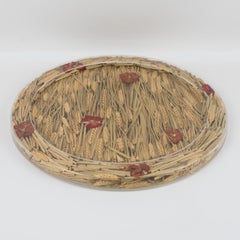 Christian Dior Tray Board Platter Lucite, Wheat and Dried Flowers. 1972