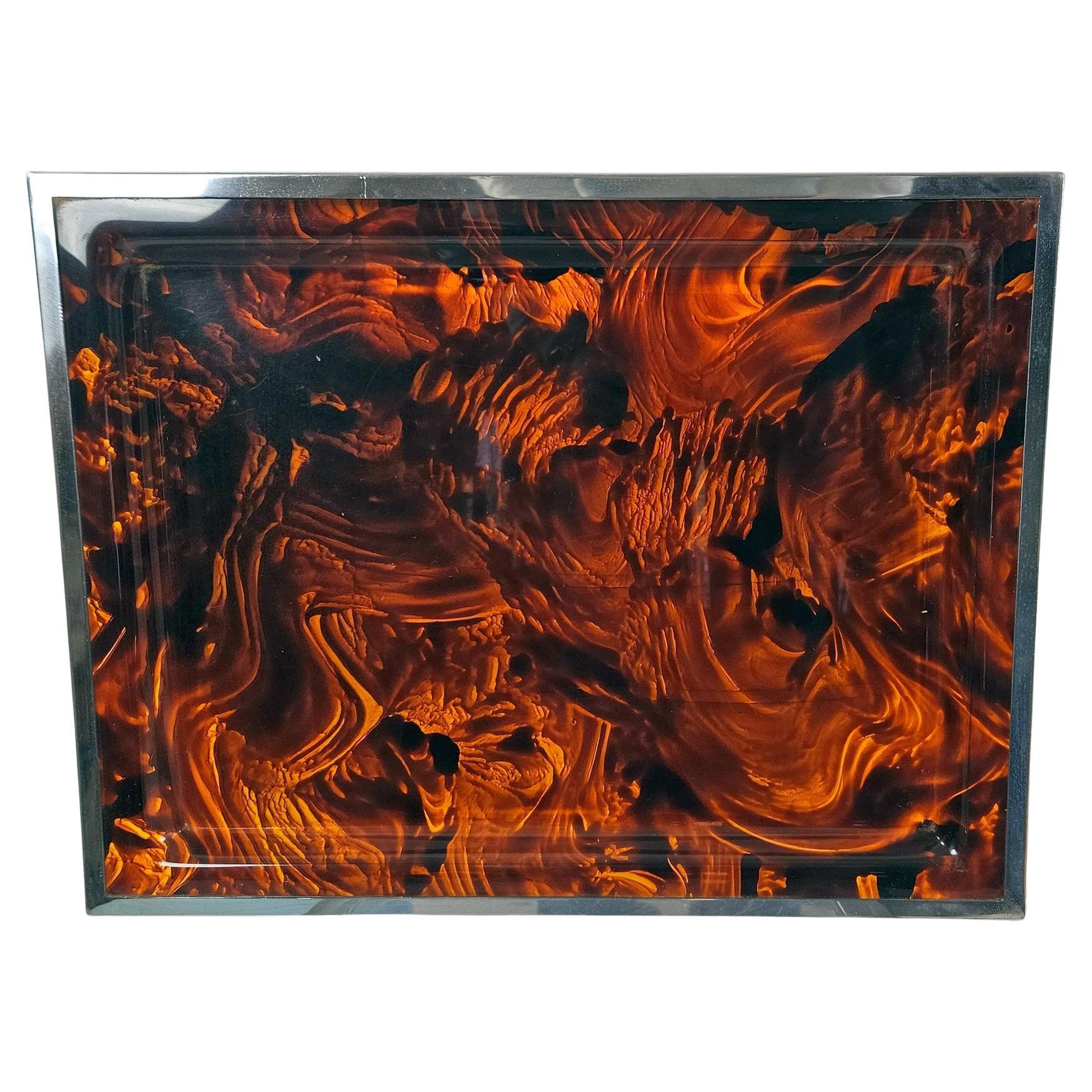 Christian Dior Tablett Schildpatt Lucite, 1970er Jahre (Italienisch) im Angebot