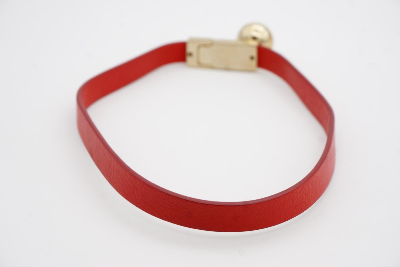 Christian Dior Tribales Weiß Perlen Rotes Leder Double Wrap-Armband Choker M im Angebot 9